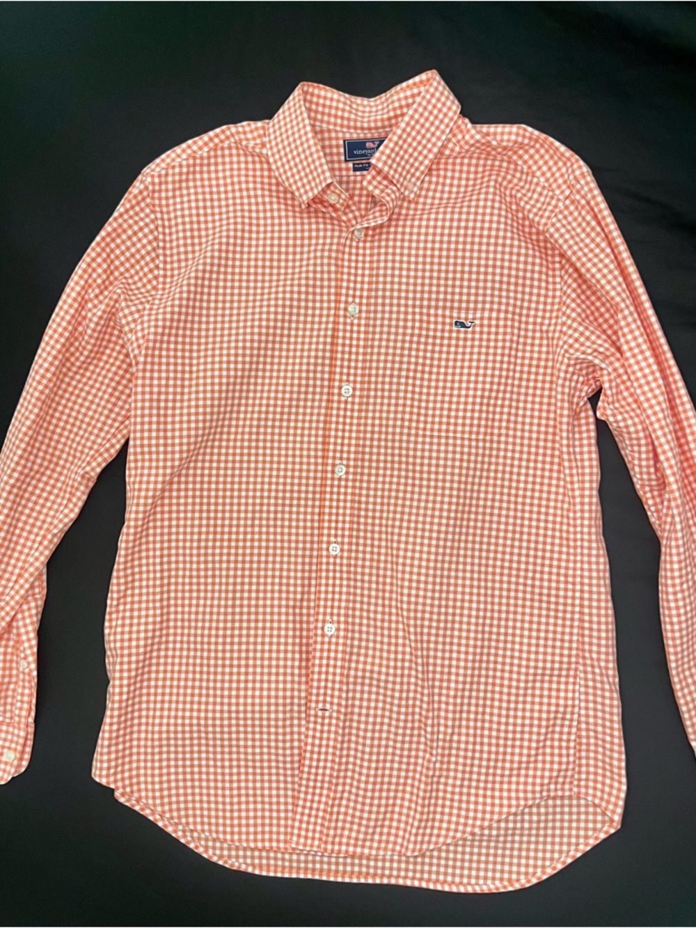 Vineyard Vines Orange and White Slim Fit Tucker Shirt Men's Button-Down Shirt